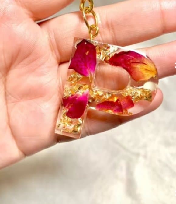 Rose petals keychain